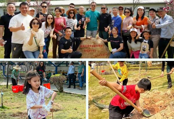 植樹活動現(xiàn)場場景